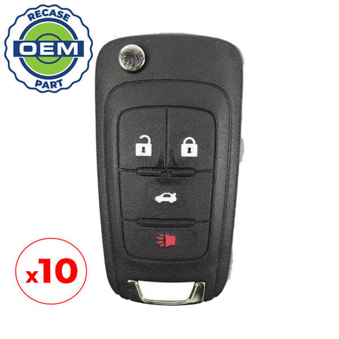 10 x 2010-2019 Chevrolet / 4-Button Flip Key HS / non PEPS / PN: 13504200 / OHT01060512 / OHT05918179 (OEM Recase) 10 x 2010-2019 Chevrolet / 4-Button Flip Key HS / non PEPS / PN: 13504200 / OHT01060512 / OHT05918179 (OEM Recase)