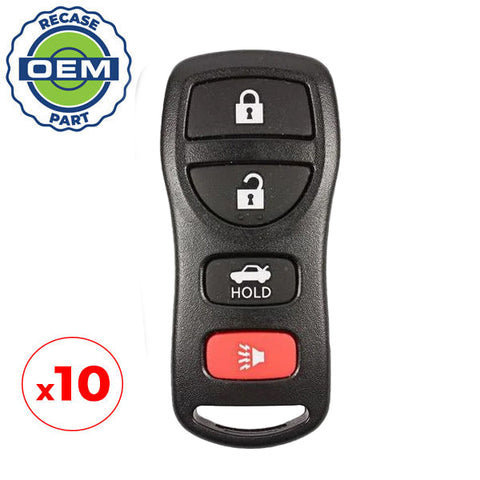 10 x 2002-2012 Nissan / 4-Button Keyless Entry Remote / PN: 28268-C991C / PQTDORM14 (OEM Recase) 10 x 2002-2012 Nissan / 4-Button Keyless Entry Remote / PN: 28268-C991C / PQTDORM14 (OEM Recase)