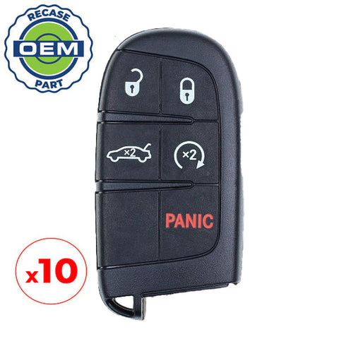 10 x 2019-2023 Dodge Challenger / Charger / 5-Button Smart Key / PN: 68394195 AA / M3M40821302 (OEM Recase) 10 x 2019-2023 Dodge Challenger / Charger / 5-Button Smart Key / PN: 68394195 AA / M3M40821302 (OEM Recase)