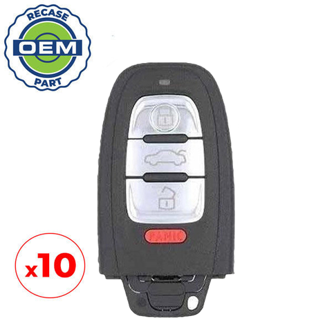 10 x 2008-2012 Audi / 4-Button Smart Key / PN: 8T0959754A / IYZFBSB802 (OEM Recase) 10 x 2008-2012 Audi / 4-Button Smart Key / PN: 8T0959754A / IYZFBSB802 (OEM Recase)