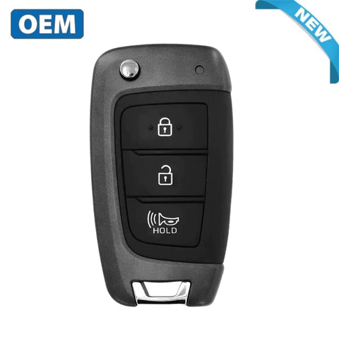 Front view of OEM Hyundai Kona Smart Key Remote (2021-2023) with 3-button layout Front view of OEM Hyundai Kona Smart Key Remote (2021-2023) with 3-button layout