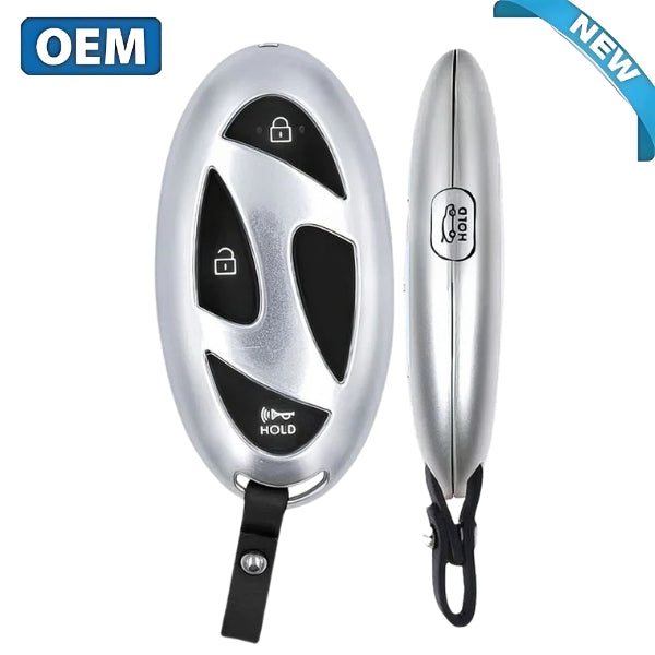 2024 Hyundai Sonata 4-Button Smart Key fob, front view showing lock, unlock, hatch, and panic buttons (PN: 95440-L5750) 2024 Hyundai Sonata 4-Button Smart Key fob, front view showing lock, unlock, hatch, and panic buttons (PN: 95440-L5750)