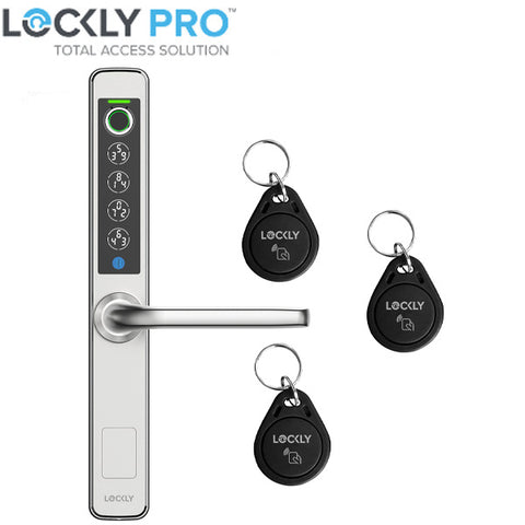 Lockly Guard - ATHENA 228SL - Narrow Stile Double Hook Mortise Lever Set- Slide Edition - Biometric Fingerprint - RFID- Keypad - Wi-Fi-Bluetooth App Controlled - Backset 1-1/8" - Stainless Steel Lockly Guard - ATHENA 228SL - Narrow Stile Double Hook Mortise Lever Set- Slide Edition - Biometric Fingerprint - RFID- Keypad - Wi-Fi-Bluetooth App Controlled - Backset 1-1/8" - Stainless Steel