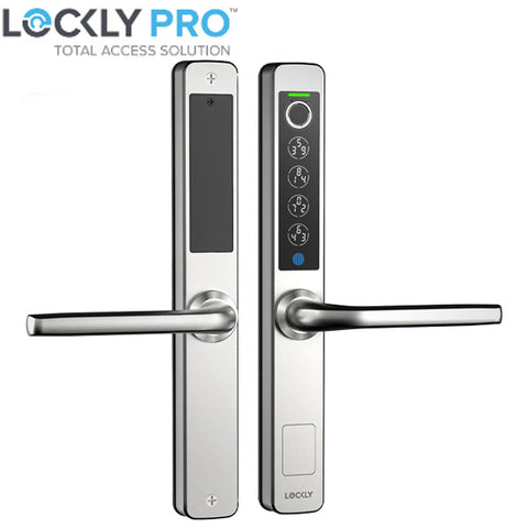 Lockly Guard - ATHENA 228SL - Narrow Stile Double Hook Mortise Lever Set- Slide Edition - Biometric Fingerprint - RFID- Keypad - Wi-Fi-Bluetooth App Controlled - Backset 1-1/8" - Stainless Steel Lockly Guard - ATHENA 228SL - Narrow Stile Double Hook Mortise Lever Set- Slide Edition - Biometric Fingerprint - RFID- Keypad - Wi-Fi-Bluetooth App Controlled - Backset 1-1/8" - Stainless Steel