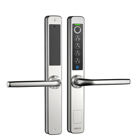 Lockly Guard - ATHENA 228SL - Narrow Stile Double Hook Mortise Lever Set- Slide Edition - Biometric Fingerprint - RFID- Keypad - Wi-Fi-Bluetooth App Controlled - Backset 1-1/8" - Stainless Steel Lockly Guard - ATHENA 228SL - Narrow Stile Double Hook Mortise Lever Set- Slide Edition - Biometric Fingerprint - RFID- Keypad - Wi-Fi-Bluetooth App Controlled - Backset 1-1/8" - Stainless Steel