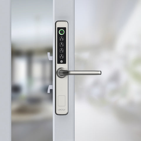 Lockly Guard - ATHENA 228SL - Narrow Stile Double Hook Mortise Lever Set- Slide Edition - Biometric Fingerprint - RFID- Keypad - Wi-Fi-Bluetooth App Controlled - Backset 1-1/8" - Stainless Steel Lockly Guard - ATHENA 228SL - Narrow Stile Double Hook Mortise Lever Set- Slide Edition - Biometric Fingerprint - RFID- Keypad - Wi-Fi-Bluetooth App Controlled - Backset 1-1/8" - Stainless Steel