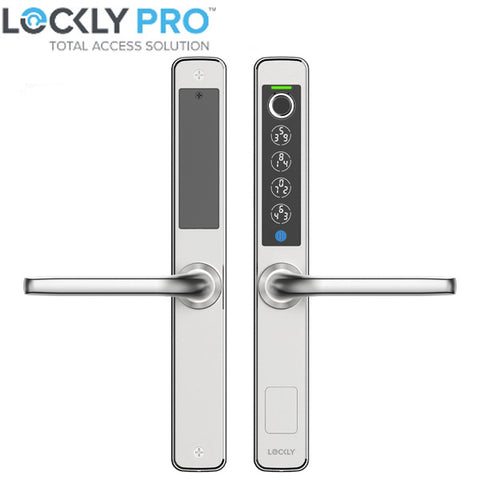 Lockly Guard - ATHENA 228SL - Narrow Stile Double Hook Mortise Lever Set- Slide Edition - Biometric Fingerprint - RFID- Keypad - Wi-Fi-Bluetooth App Controlled - Backset 1-1/8" - Stainless Steel Lockly Guard - ATHENA 228SL - Narrow Stile Double Hook Mortise Lever Set- Slide Edition - Biometric Fingerprint - RFID- Keypad - Wi-Fi-Bluetooth App Controlled - Backset 1-1/8" - Stainless Steel