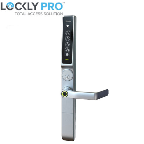 Lockly Guard -DEFENDER 238LM- Biometric Electronic Lever Set - Entry/Exit Mortise Doorman Edition - RFID - Fingerprint Reader - Wi-Fi-Bluetooth App Controlled - Satin Nickel Lockly Guard -DEFENDER 238LM- Biometric Electronic Lever Set - Entry/Exit Mortise Doorman Edition - RFID - Fingerprint Reader - Wi-Fi-Bluetooth App Controlled - Satin Nickel