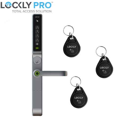 Lockly Guard -DEFENDER 238LM- Biometric Electronic Lever Set - Entry/Exit Mortise Doorman Edition - RFID - Fingerprint Reader - Wi-Fi-Bluetooth App Controlled - Satin Nickel Lockly Guard -DEFENDER 238LM- Biometric Electronic Lever Set - Entry/Exit Mortise Doorman Edition - RFID - Fingerprint Reader - Wi-Fi-Bluetooth App Controlled - Satin Nickel