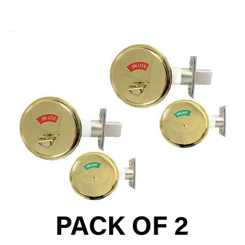 2 x Premium Commercial Privacy Indicator Deadbolt - US3 - Polished Brass - Grade 2 (Bundle of 2) 2 x Premium Commercial Privacy Indicator Deadbolt - US3 - Polished Brass - Grade 2 (Bundle of 2)