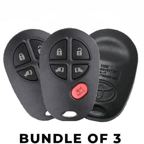 3 x 2004-2017 Toyota Sienna / 5-Button Keyless Entry Remote / PN: 89742-AE030 / GQ43VT20T (OEM Recase) (BUNDLE OF 3) 3 x 2004-2017 Toyota Sienna / 5-Button Keyless Entry Remote / PN: 89742-AE030 / GQ43VT20T (OEM Recase) (BUNDLE OF 3)