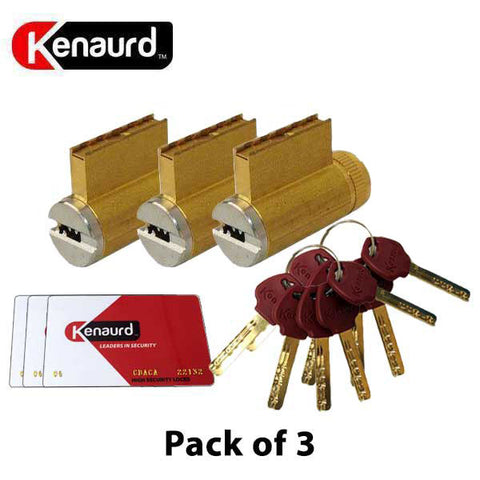 3 x Key Controlled - (Key-In-Knob) KIK Cylinders - 06 Keyway - 26D - Satin Chrome (Bundle of 3)