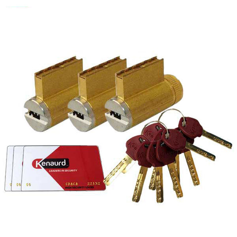 3 x Key Controlled - (Key-In-Knob) KIK Cylinders - 06 Keyway - 26D - Satin Chrome (Bundle of 3)