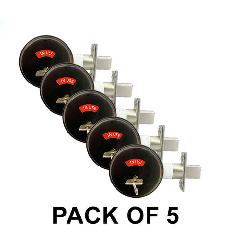 5 x Premium Commercial Privacy Indicator Deadbolt – 10B – Oil Rubbed Bronze – Grade 2 (Pack of 5) 5 x Premium Commercial Privacy Indicator Deadbolt – 10B – Oil Rubbed Bronze – Grade 2 (Pack of 5)