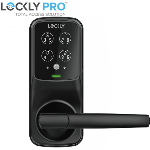 Lockly - PGD628FMB - Secure PLUS Fingerprint Biometric Electronic Latch Lever Set - Keypad-Bluetooth App Controlled - Matte Black Lockly - PGD628FMB - Secure PLUS Fingerprint Biometric Electronic Latch Lever Set - Keypad-Bluetooth App Controlled - Matte Black