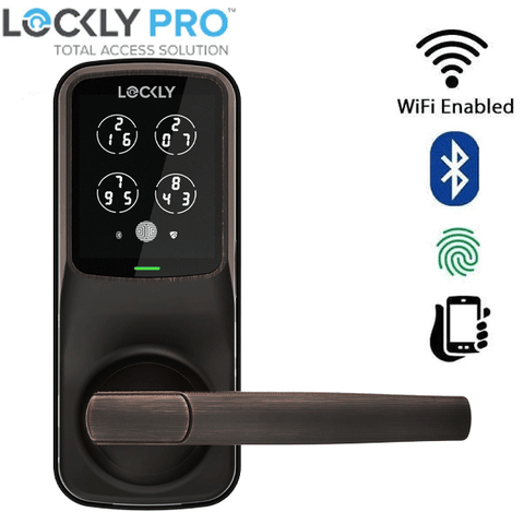 Lockly - PGD628FVB - Secure PLUS Fingerprint Biometric Electronic Latch Lever Set - Keypad - Bluetooth App Controlled - Venetian Bronze Lockly - PGD628FVB - Secure PLUS Fingerprint Biometric Electronic Latch Lever Set - Keypad - Bluetooth App Controlled - Venetian Bronze