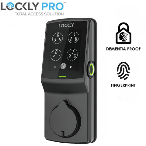 Lockly - PGD728FKMB - Dementia Proof Secure PLUS - Fingerprint Biometric Electronic Deadbolt - Bluetooth App Controlled - Optional Finish Lockly - PGD728FKMB - Dementia Proof Secure PLUS - Fingerprint Biometric Electronic Deadbolt - Bluetooth App Controlled - Optional Finish