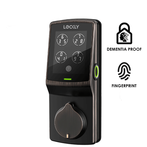 Lockly - PGD728FKMB - Dementia Proof Secure PLUS - Fingerprint Biometric Electronic Deadbolt - Bluetooth App Controlled - Optional Finish Lockly - PGD728FKMB - Dementia Proof Secure PLUS - Fingerprint Biometric Electronic Deadbolt - Bluetooth App Controlled - Optional Finish