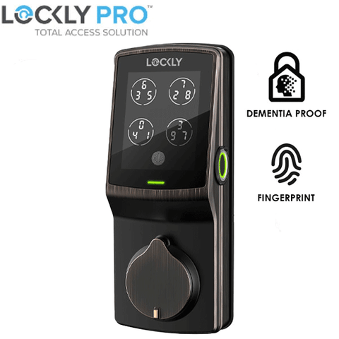 Lockly - PGD728FKMB - Dementia Proof Secure PLUS - Fingerprint Biometric Electronic Deadbolt - Bluetooth App Controlled - Optional Finish Lockly - PGD728FKMB - Dementia Proof Secure PLUS - Fingerprint Biometric Electronic Deadbolt - Bluetooth App Controlled - Optional Finish