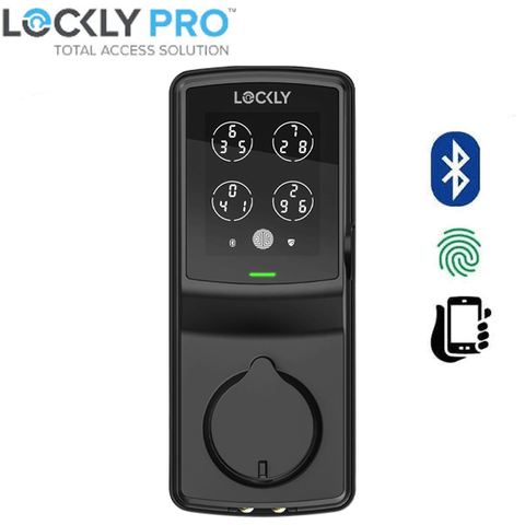 Lockly - PGD728FMB - Secure PLUS Fingerprint Biometric Electronic Deadbolt - Keypad - Bluetooth App Controlled - Matte Black Lockly - PGD728FMB - Secure PLUS Fingerprint Biometric Electronic Deadbolt - Keypad - Bluetooth App Controlled - Matte Black