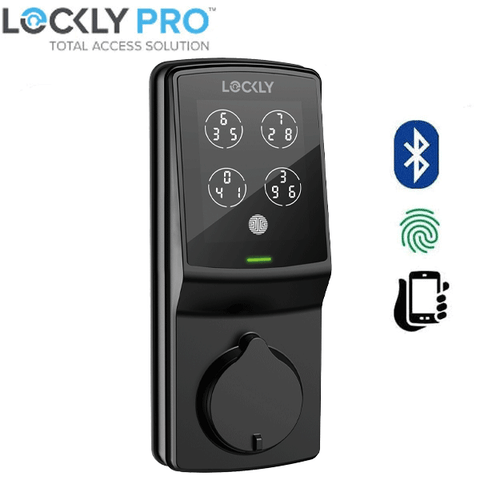 Lockly - PGD728FMB - Secure PLUS Fingerprint Biometric Electronic Deadbolt - Keypad - Bluetooth App Controlled - Matte Black Lockly - PGD728FMB - Secure PLUS Fingerprint Biometric Electronic Deadbolt - Keypad - Bluetooth App Controlled - Matte Black