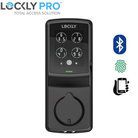 Lockly - PGD728WMB - Secure PRO Wi-Fi - Bluetooth App Controlled - Fingerprint Biometric Electronic Deadbolt - Includes Wi-Fi Hub - Matte Black Lockly - PGD728WMB - Secure PRO Wi-Fi - Bluetooth App Controlled - Fingerprint Biometric Electronic Deadbolt - Includes Wi-Fi Hub - Matte Black