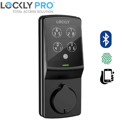 Lockly - PGD728WMB - Secure PRO Wi-Fi - Bluetooth App Controlled - Fingerprint Biometric Electronic Deadbolt - Includes Wi-Fi Hub - Matte Black Lockly - PGD728WMB - Secure PRO Wi-Fi - Bluetooth App Controlled - Fingerprint Biometric Electronic Deadbolt - Includes Wi-Fi Hub - Matte Black