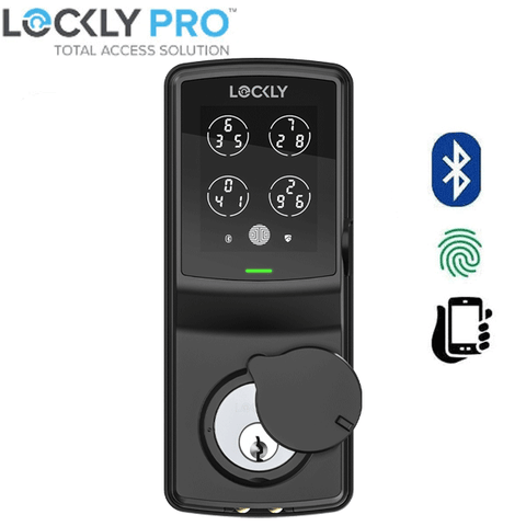 Lockly - PGD728WMB - Secure PRO Wi-Fi - Bluetooth App Controlled - Fingerprint Biometric Electronic Deadbolt - Includes Wi-Fi Hub - Matte Black Lockly - PGD728WMB - Secure PRO Wi-Fi - Bluetooth App Controlled - Fingerprint Biometric Electronic Deadbolt - Includes Wi-Fi Hub - Matte Black