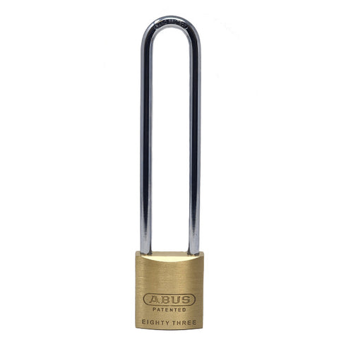 Abus - 83/45 - Solid Brass Padlock - Schalge Keyway - 6-5 Loaded - HB15O Long Shackle - 1-17/20" Width Abus - 83/45 - Solid Brass Padlock - Schalge Keyway - 6-5 Loaded - HB15O Long Shackle - 1-17/20" Width