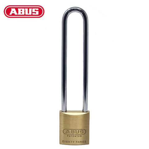 Abus - 83/45 - Solid Brass Padlock - Schalge Keyway - 6-5 Loaded - HB15O Long Shackle - 1-17/20" Width Abus - 83/45 - Solid Brass Padlock - Schalge Keyway - 6-5 Loaded - HB15O Long Shackle - 1-17/20" Width