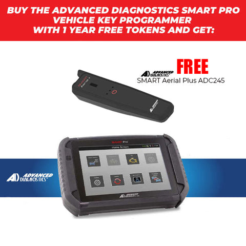 Advanced Diagnostics - SMART Pro Vehicle Key Programmer - w/ 1 Year of Free Unlimited Tokens Plan - FREE ADC245 Smart Ariel PLUS (PROMOTION) Advanced Diagnostics - SMART Pro Vehicle Key Programmer - w/ 1 Year of Free Unlimited Tokens Plan - FREE ADC245 Smart Ariel PLUS (PROMOTION)