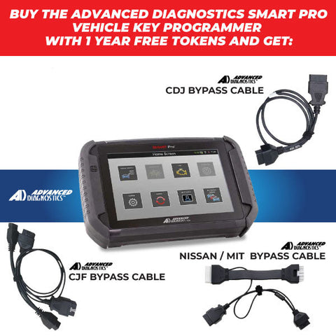 Advanced Diagnostics - SMART Pro Vehicle Key Programmer - w/ 1 Year of Free Tokens/Updates - 3 Bypass Cables Included - ADC2011 / ADC2012 / ADC2017 (PROMOTION) Advanced Diagnostics - SMART Pro Vehicle Key Programmer - w/ 1 Year of Free Tokens/Updates - 3 Bypass Cables Included - ADC2011 / ADC2012 / ADC2017 (PROMOTION)