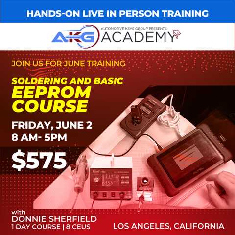 Hands-On Live In-Person Training - Soldering And Basic EEPROM Course - 1 Day Course - 8 CEU's (June 2nd, 8AM to 5PM PDT - Los Angeles, California) Hands-On Live In-Person Training - Soldering And Basic EEPROM Course - 1 Day Course - 8 CEU's (June 2nd, 8AM to 5PM PDT - Los Angeles, California)