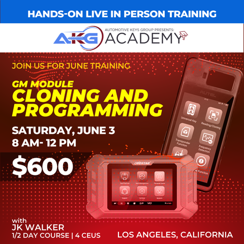 Hands-On Live In-Person Training - GM Module Cloning And Programming - 1/2 Day Course - 4 CEU's (June 3rd, 8AM to 12PM PDT - Los Angeles, California) Hands-On Live In-Person Training - GM Module Cloning And Programming - 1/2 Day Course - 4 CEU's (June 3rd, 8AM to 12PM PDT - Los Angeles, California)