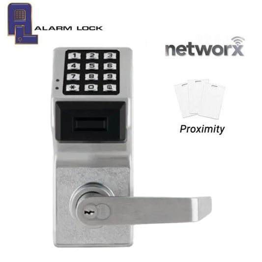 Alarm Lock Trilogy - PDL6200 - Digital PROX Lever Set - Standard Key Override w/ Door Position Switch / Request to Exit - Interchangeable Core - Networx - 26D - Satin Chrome