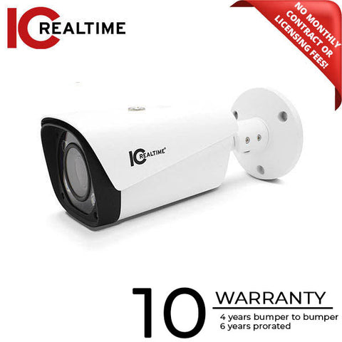 IC Realtime - AVS-B2218Z / 2MP HDAVS Indoor/Outdoor Mid Size Bullet Camera / Varifocal 2.7-12mm Lens (100° - 30°) / 262 Feet Smart IR / 12VDC IC Realtime - AVS-B2218Z / 2MP HDAVS Indoor/Outdoor Mid Size Bullet Camera / Varifocal 2.7-12mm Lens (100° - 30°) / 262 Feet Smart IR / 12VDC