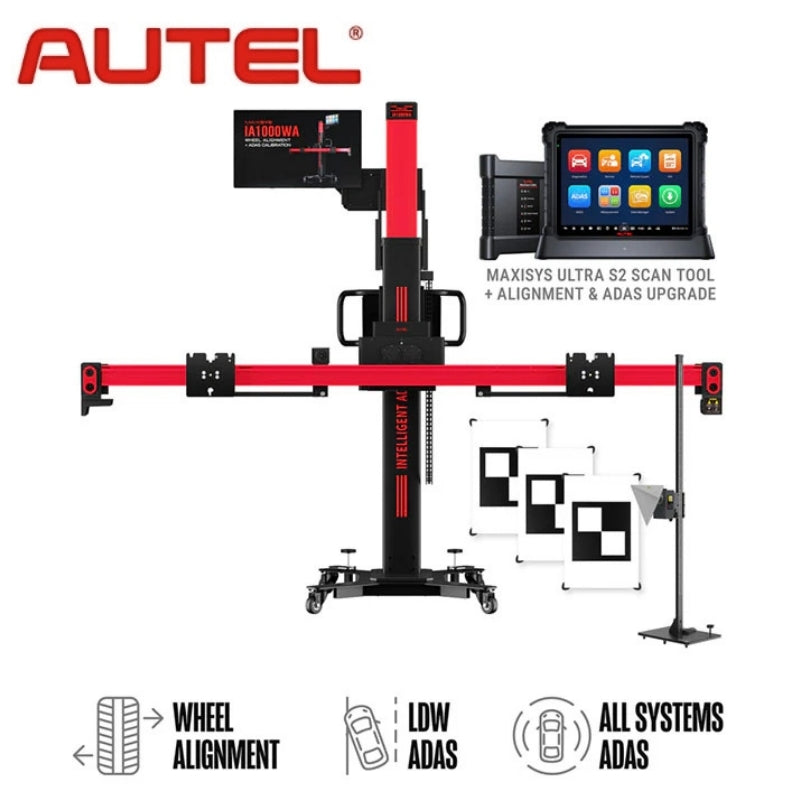 Autel - IA1000 Automated Wheel Alignment and ADAS Calibration System with All Systems ADAS & MaxiSYS Ultra S2 Diagnostics Tablet Autel - IA1000 Automated Wheel Alignment and ADAS Calibration System with All Systems ADAS & MaxiSYS Ultra S2 Diagnostics Tablet