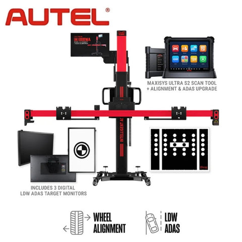 Autel - IA1000 Automated Wheel Alignment and ADAS System with LDW, MaxiSYS Ultra S2 Diagnostics Tablet, & Digital Targets Autel - IA1000 Automated Wheel Alignment and ADAS System with LDW, MaxiSYS Ultra S2 Diagnostics Tablet, & Digital Targets