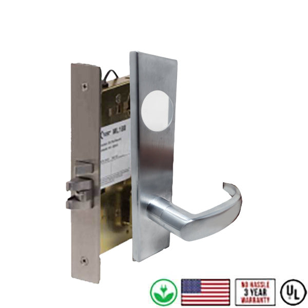 Command Access - Electrified Mortise Lever set - Fail Secure - Storeroom - ESC17 - 24V - Satin Chrome - Grade 1