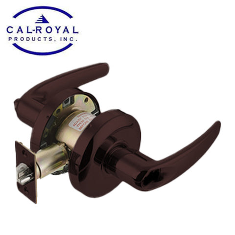 Cal-Royal - CAT00 - Commercial Lever Set - Cylindrical lock - Turn/Pushbutton - Schlage "C" Keyway - 2-3/4" Backset - Oxidized Satin Bronze Finish - Entrance - Fire Rated - Grade 1 Cal-Royal - CAT00 - Commercial Lever Set - Cylindrical lock - Turn/Pushbutton - Schlage "C" Keyway - 2-3/4" Backset - Oxidized Satin Bronze Finish - Entrance - Fire Rated - Grade 1