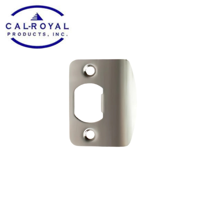 Cal-Royal FLS-US26D round corner full lip strike plate with mounting screws Cal-Royal FLS-US26D round corner full lip strike plate with mounting screws