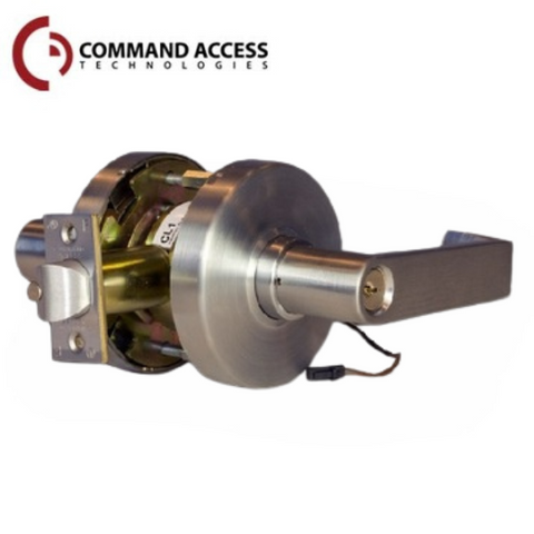Command Access - Electrified Cylindrical Clutch Lever Set - Fail Safe - Storeroom - L6 Lever - 12/24V - Satin Chrome - Grade 1 Command Access - Electrified Cylindrical Clutch Lever Set - Fail Safe - Storeroom - L6 Lever - 12/24V - Satin Chrome - Grade 1