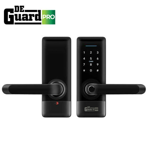 DeGuard Pro - Premium Electronic Keyless Entry Smart Lever Set - H1B - Hotel / Multifamily - Bluetooth / Fingerprint / RFID / Wi-Fi - IP55 (Silver | Black) DeGuard Pro - Premium Electronic Keyless Entry Smart Lever Set - H1B - Hotel / Multifamily - Bluetooth / Fingerprint / RFID / Wi-Fi - IP55 (Silver | Black)