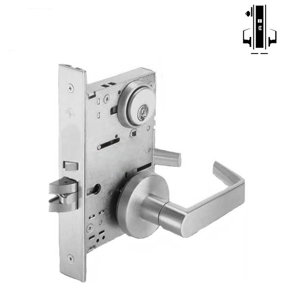 Extra Heavy Duty Mortise Door Lock - Storeroom - Keyed Cylinder - Satin Chrome - Grade 1