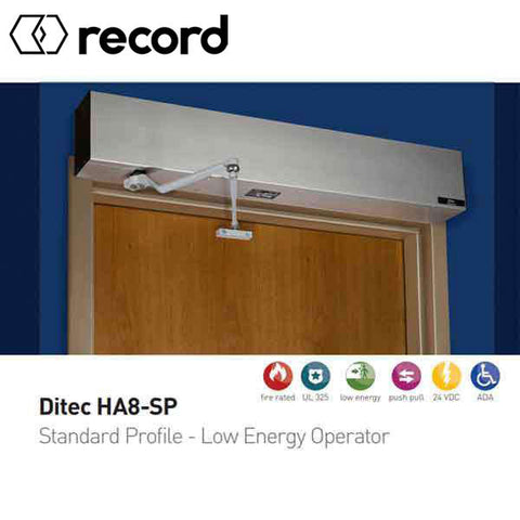 Record - HA8-SP - Standard Profile Swing Door Operator - PULL Arm - Right Hand - Antique Bronze (39" to 51") For Single Doors Record - HA8-SP - Standard Profile Swing Door Operator - PULL Arm - Right Hand - Antique Bronze (39" to 51") For Single Doors
