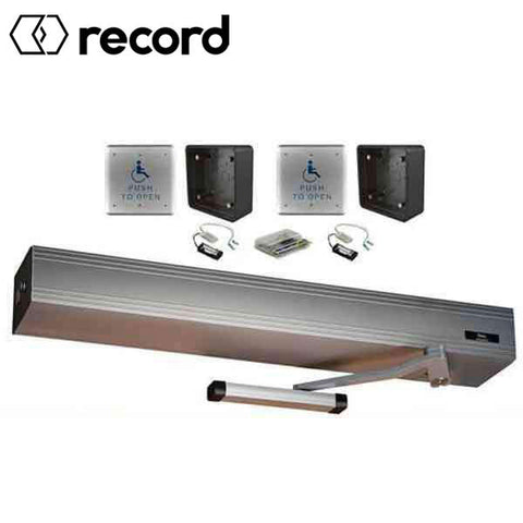 Record - EZ 36 Wireless Automatic Door Kit - PULL Arm - Universal Straight Arm - 39" Header (36" Door) - Clear Coat - - For Single Doors Record - EZ 36 Wireless Automatic Door Kit - PULL Arm - Universal Straight Arm - 39" Header (36" Door) - Clear Coat - - For Single Doors
