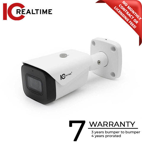 IC Realtime - HDEG-B50F-IR-M1 / 5MP 16:9 HD-AVS Indoor/Outdoor Mid Size Bullet Camera / Fixed 2.8mm Lens (132°). 131 Ft Smart IR / 12VDC / Built In Mic IC Realtime - HDEG-B50F-IR-M1 / 5MP 16:9 HD-AVS Indoor/Outdoor Mid Size Bullet Camera / Fixed 2.8mm Lens (132°). 131 Ft Smart IR / 12VDC / Built In Mic