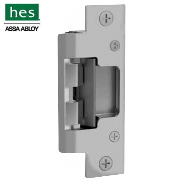 Close-up view of the 801-630 Hes Faceplate in Satin Stainless Finish, designed for 8000/8300 Series electric strikes, showcasing its durable stainless steel construction and compatibility with ANSI metal jambs. Close-up view of the 801-630 Hes Faceplate in Satin Stainless Finish, designed for 8000/8300 Series electric strikes, showcasing its durable stainless steel construction and compatibility with ANSI metal jambs.