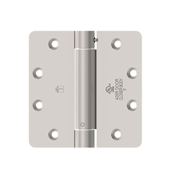 Hager - 1251 - Full Mortise - Spring Hinge - Standard Weight - 1/4" Radius - 4.5" x 4.5" - Satin Chrome