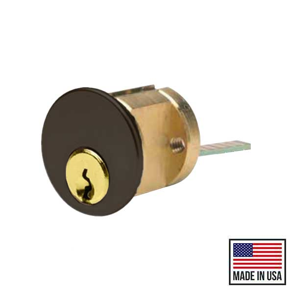 Ilco - 7075 - RIM Cylinder - 5 Pin - 1 1/8" - Schlage C - KD - 10B - Oil Rubbed Bronze - Grade 1